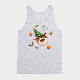 Laughing Christmas Cat Tank Top